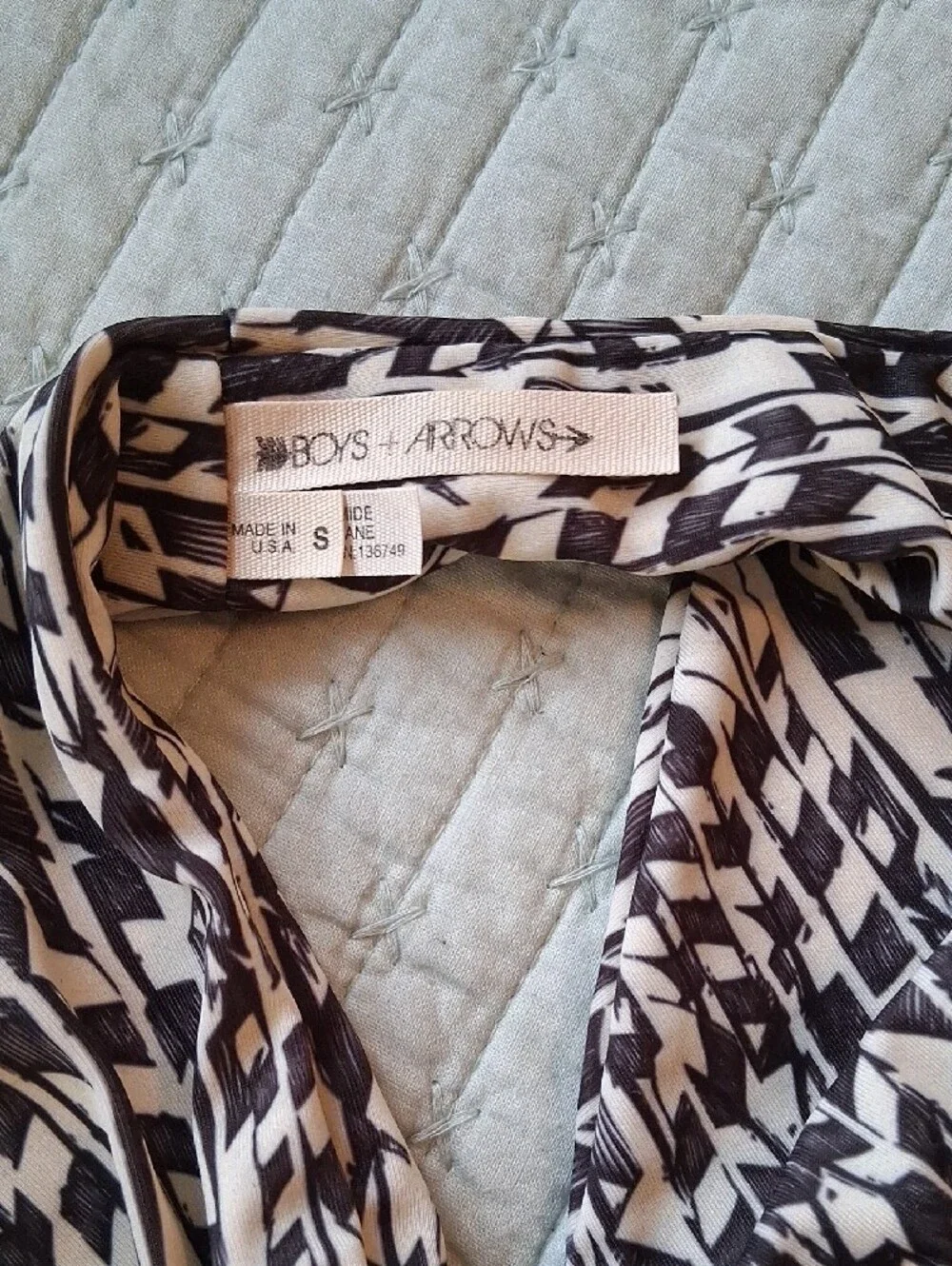 Boys + Arrows Black and Cream Abstract Arrow Print Bikini Bottoms RARE